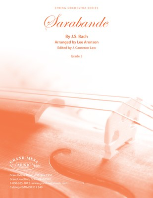 Sarabande - Johann Sebastian Bach - Lee Aronson Grand Mesa Music Score/Parts