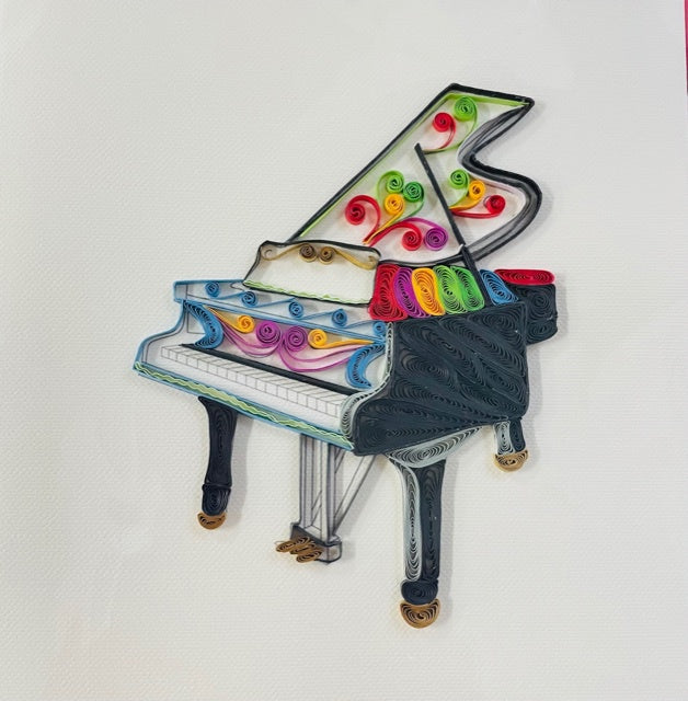 Greeting Card - Quilled Grand Piano