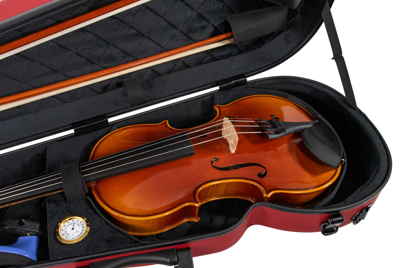 RAAN Shaped Violin Case Wine Red 1/2-1/4