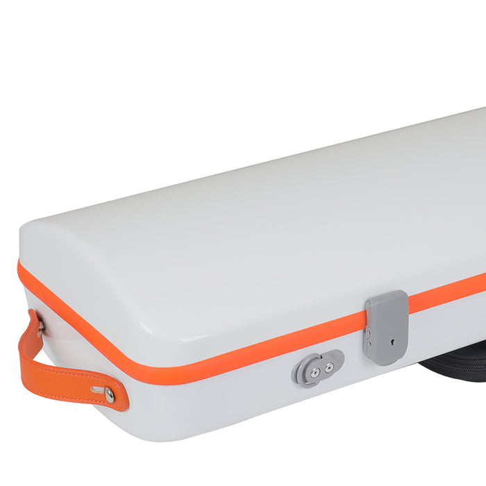 JML Carbon Fibre 1.8 Oblong Violin Case White with Orange 4/4