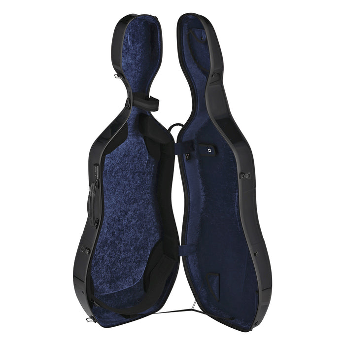 GEWA Air 3.9 Cello Case Black Gloss with Blue Interior