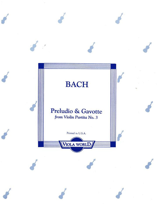 Bach - Preludio & Gavotte - Viola/Piano Accompaniment arranged by Arnold Viola World VWP100100