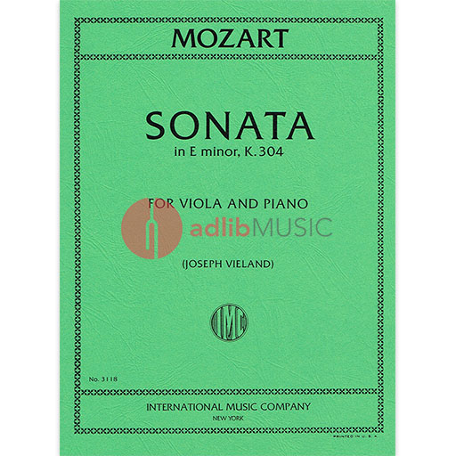 Mozart - Sonata in Emin K304 - Viola/Piano Accompaniment IMC IMC3118
