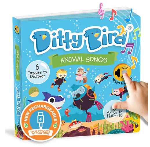 Ditty Bird 'Animal Songs' Childrens Interactive Sound Book New Recharg ...