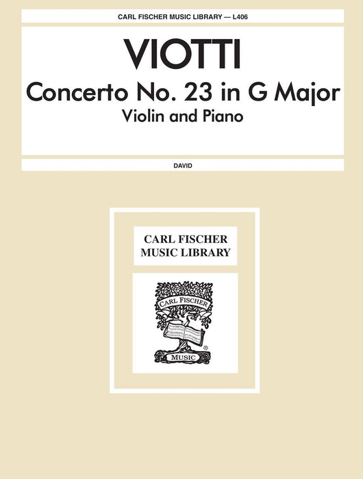 Viotti - Concerto #23 in Gmaj - Violin/Piano Accompaniment Fischer L406