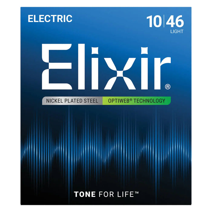Elixir 19052 Optiweb Electric Guitar String Set Light 10-46 Gauge