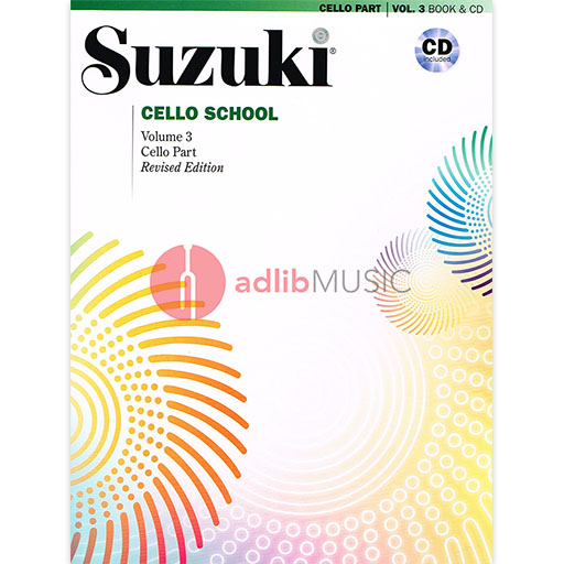 Suzuki Cello School Book/Volume 3 - Cello/CD (Recorded by Tsuyoshi Tsutsumi) International Edition Summy Birchard 40703