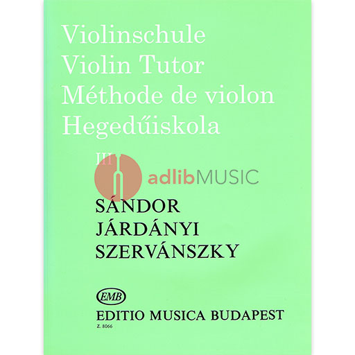 Violin Method Volume 3 - Violin by Sandor EMB Z8066