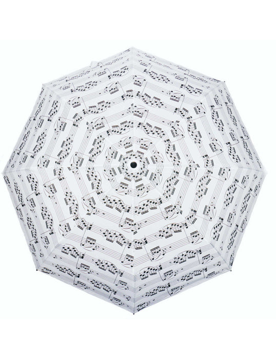 Folding Umbrella White with Black Manuscript