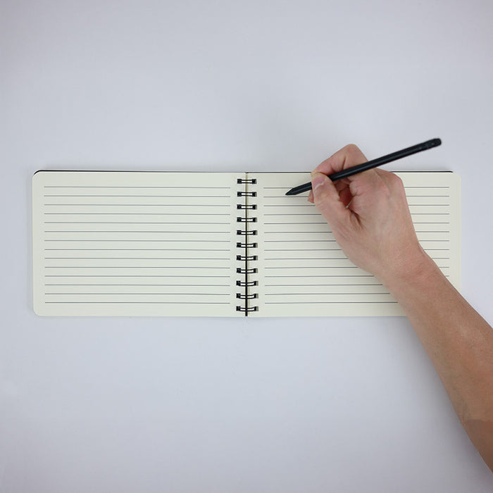 A5 Spiral Notebook Black with White Music Manuscript