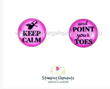 Stomping Elephants Keep Calm and Point Your Toes Stud Earrings