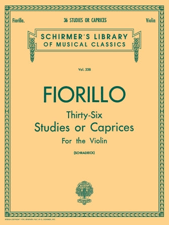 Fiorillo - 36 Studies or Caprices LIB.228 - Violin Schirmer 50253600