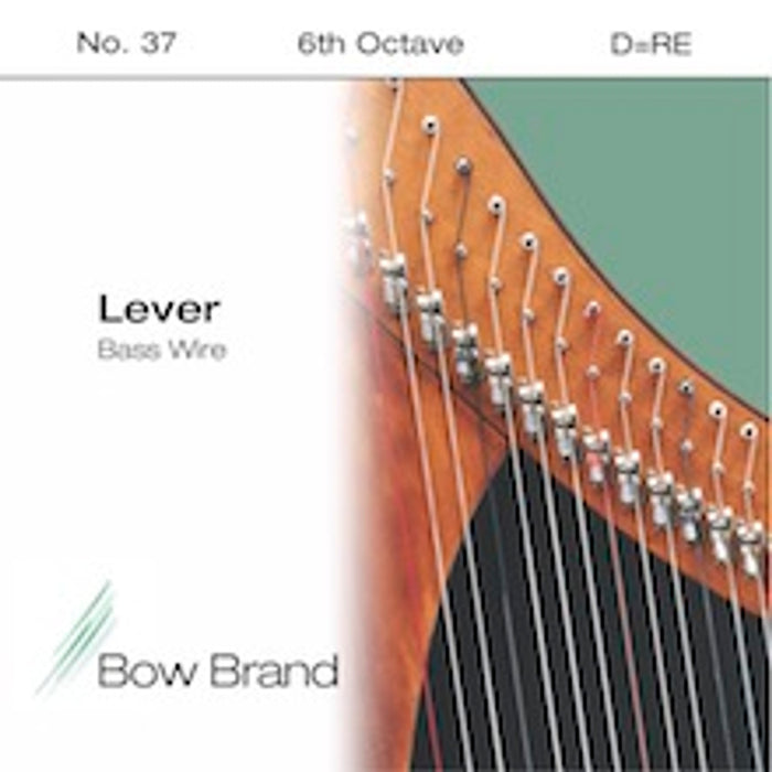 Bow Brand Wires: Tarnish Resistant - Lever Harp String, Octave 6, Single D