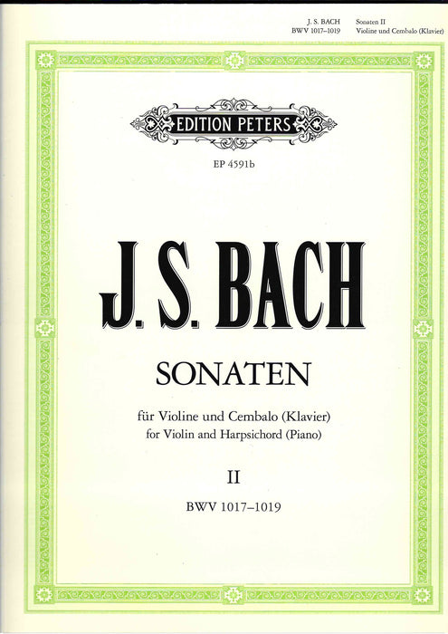 Bach - 6 Sonatas BWV1014-1019 Volume 2 - Violin/Piano Accompaniment Peters EP4591B