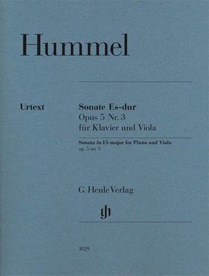 Sonata E Flat Op. 5 No. 3 - for Viola and Piano - Johann Nepomuk Hummel - Viola G. Henle Verlag