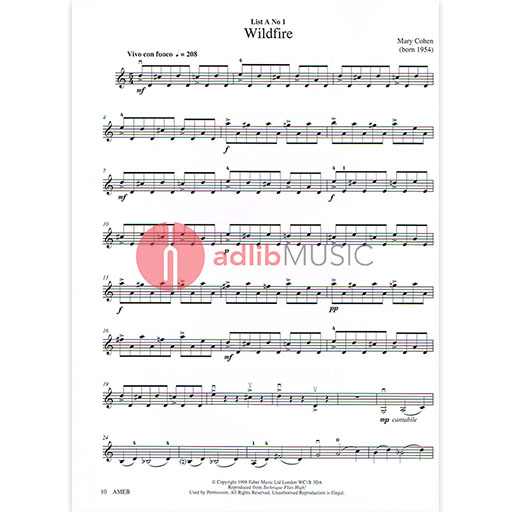AMEB Violin Series 9 Grade 6 - Violin/Piano Accompaniment AMEB 1202728639