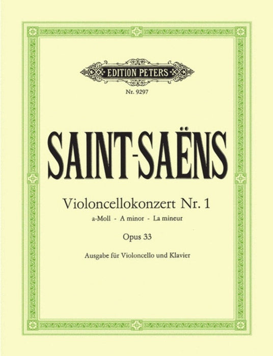 Saint-Saens - Concerto No. 1 Op. 33 A Minor - Cello/Piano Accompaniment - Peters EP9297