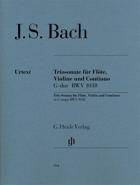 Bach - Trio Sonata in GMaj BWV1038 - Flute/Violin/Piano Henle HN554
