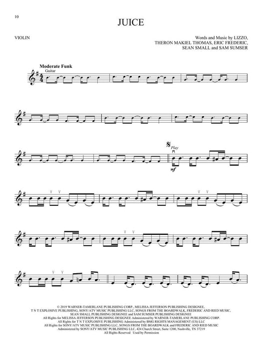 Lizzo - Cuz I Love You - Violin/Audio Access Online Hal Leonard 327755