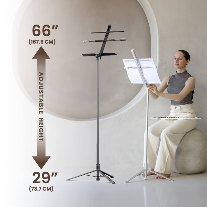 KraftGeek Capsule Music Stand Solo Gig Combo with Bag White