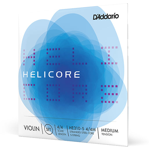 D'Addario Helicore Violin 5 String Set Medium 4/4 (added C string)