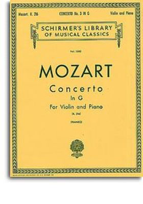 Mozart - Concerto in Gmaj #3 K216 - Violin/Piano Accompaniment Schirmer 50260250