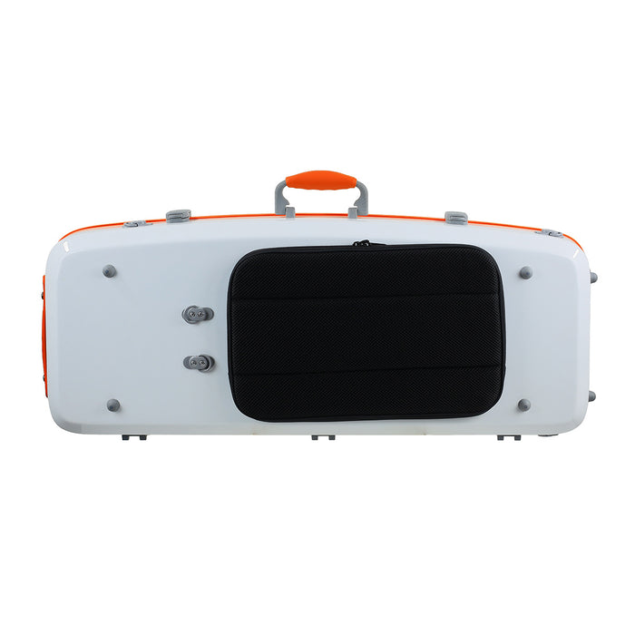 JML Carbon Fibre Adjustable 2.3 Oblong Viola Case White/Orange 15-16.5"