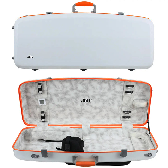 JML Carbon Fibre Adjustable 2.3 Oblong Viola Case White/Orange 15-16.5"