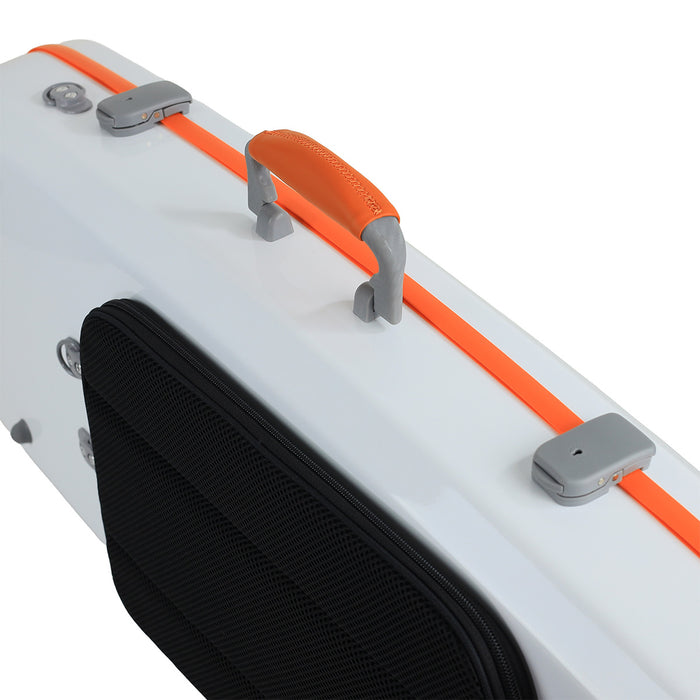 JML Carbon Fibre Adjustable 2.3 Oblong Viola Case White/Orange 15-16.5"