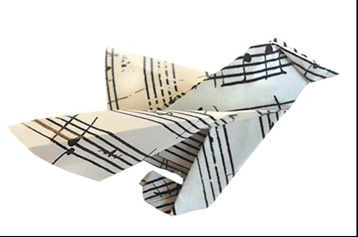 Origami Paper Music Sparrow Design