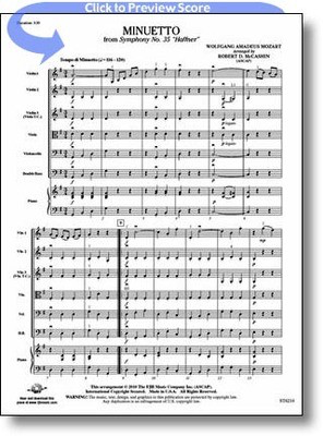 Minuetto from Symphony No. 35 'Haffner' - Wolfgang Amadeus Mozart - Robert D. McCashin FJH Music Company Score/Parts