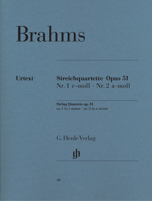 Brahms - String Quartets Op51 #1-2 - String Quartet Score/Parts Henle HN040