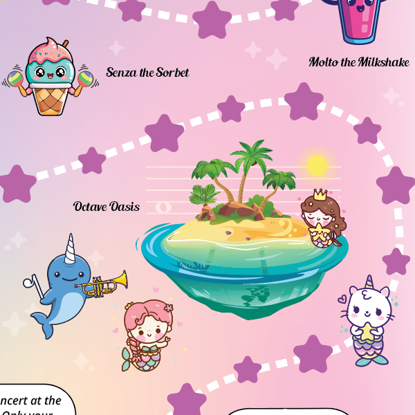 Unicorn Adventure A3 Music Practice Chart by Musically Gifted