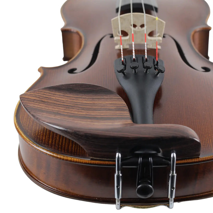Kreisler Slim Guarneri Violin Chinrest Rosewood with Chrome Fittings