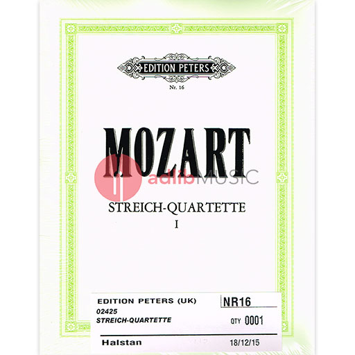 Mozart - 10 Famous String Quartets Vol. 1 Set Of Parts - String Quartet Score/Parts - Peters EP16