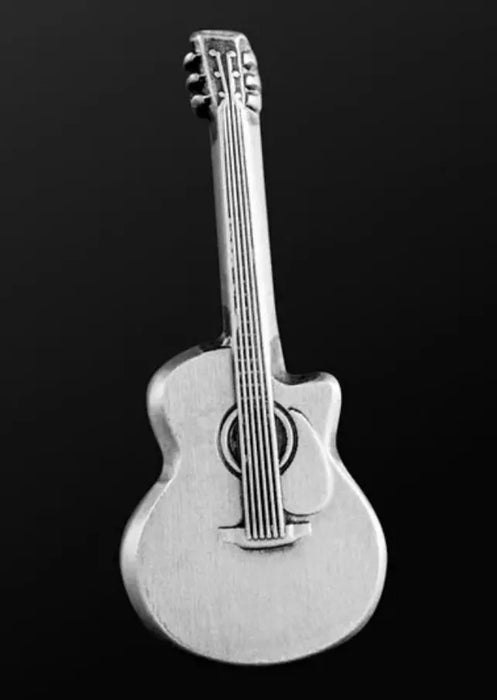 Musician Designer Acoustic Guitar Pin Silver