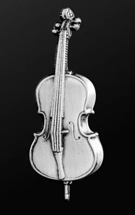 Musician Designer Cello Pin Silver