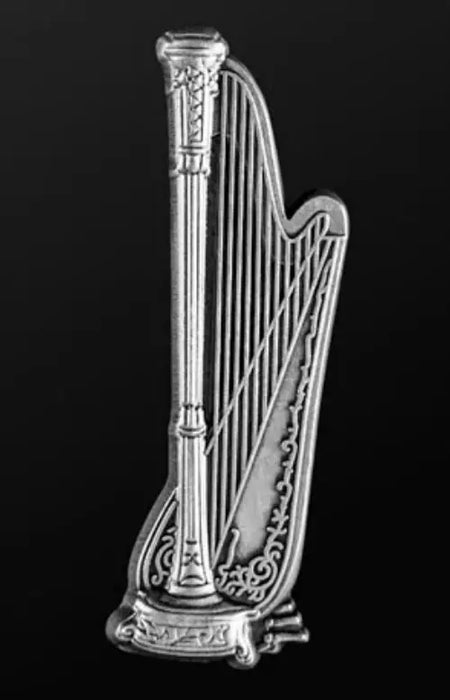 Musician Designer Harp Pin Silver