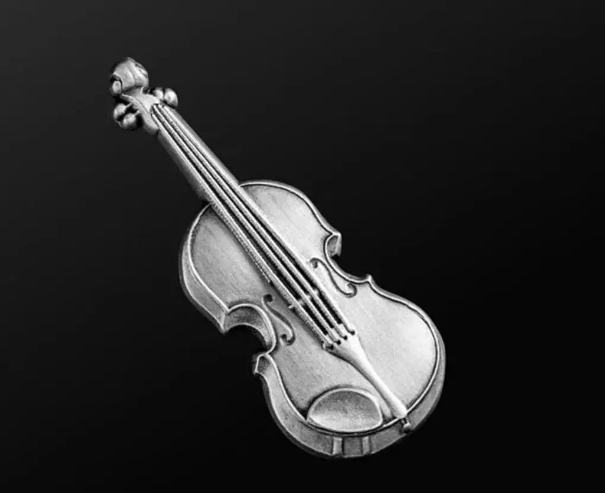Musician Designer Violin Pin Silver
