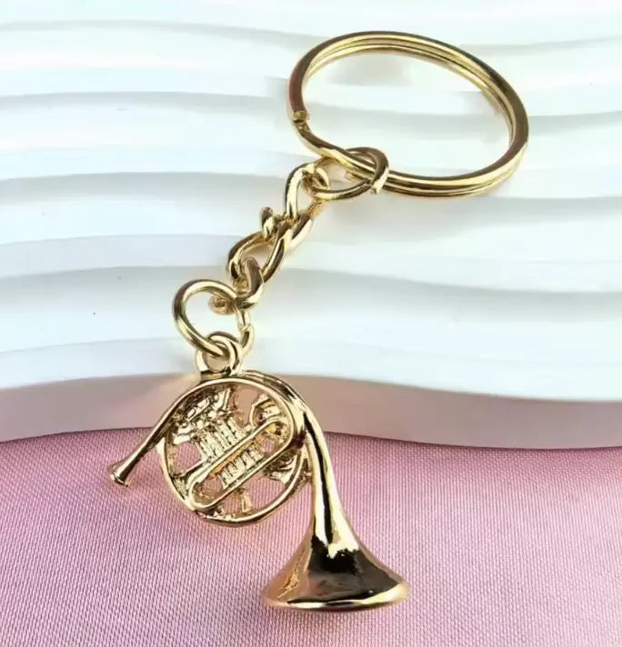 Gold Keyring French Horn — The Sydney String Centre