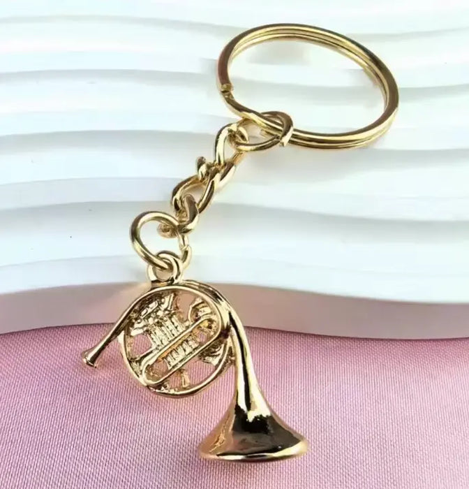 Gold Keyring French Horn