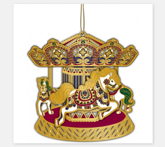 Deva Adornments Music Christmas Decoration Brass Carousel