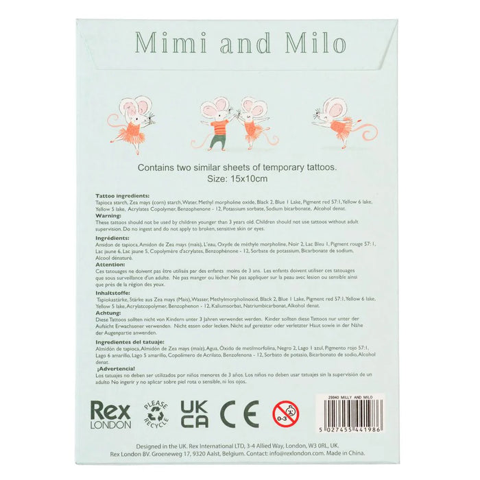 Ballet Temporary Tattoos Mimi & Milo Rex London