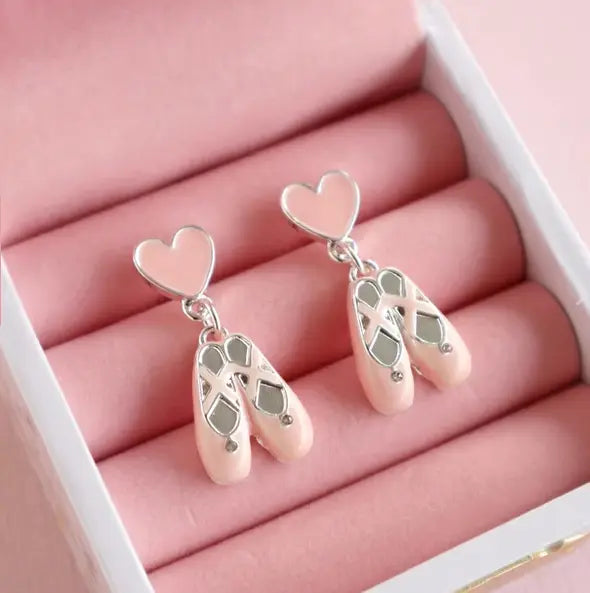 Ballet Slipper Earrings in Box