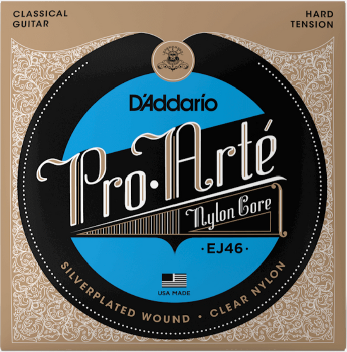 D'Addario Pro-Arte Nylon Classical Guitar, 4/4, Set (Hard Tension) EJ46