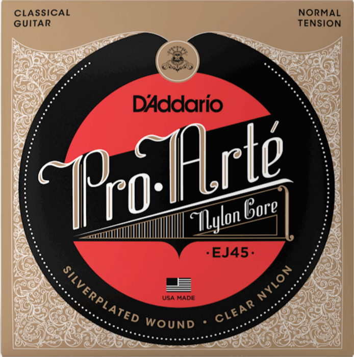D'Addario Pro-Arte Nylon Classical Guitar, 4/4, Set (Normal Tension) EJ45