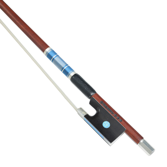 *W.E. Dörfler*** First-Class Pernambuco, Round, Silver Fittings, Synthetic Blue Sparkle Slide & Eye, French Lapping