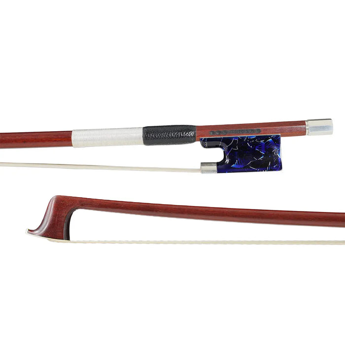*W.E. Dörfler*** Pernambucco Round Violin Bow with Synthetic Blue Frog