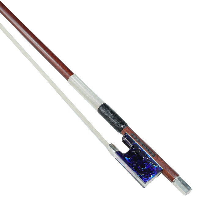 *W.E. Dörfler*** Pernambucco Round Violin Bow with Synthetic Blue Frog