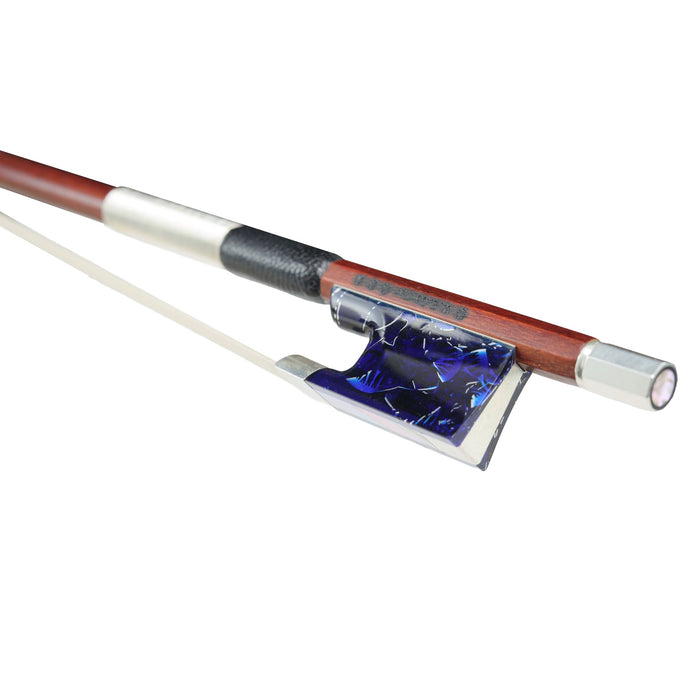 *W.E. Dörfler*** Pernambucco Round Violin Bow with Synthetic Blue Frog